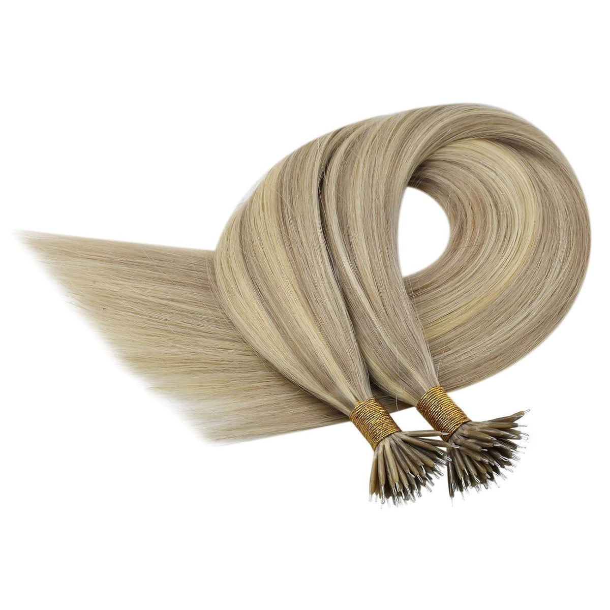 Echthaar Nanoring Extensions Blond 60cm – Natürliche Verlängerung