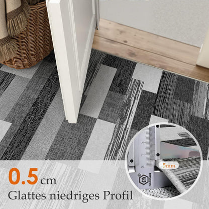 Waschbarer Teppich Schwarz 300x400cm – Modern & Rutschfest