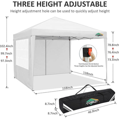 Faltpavillon 3x3m mit Seitenwänden – Wasserdicht & UV-Schutz