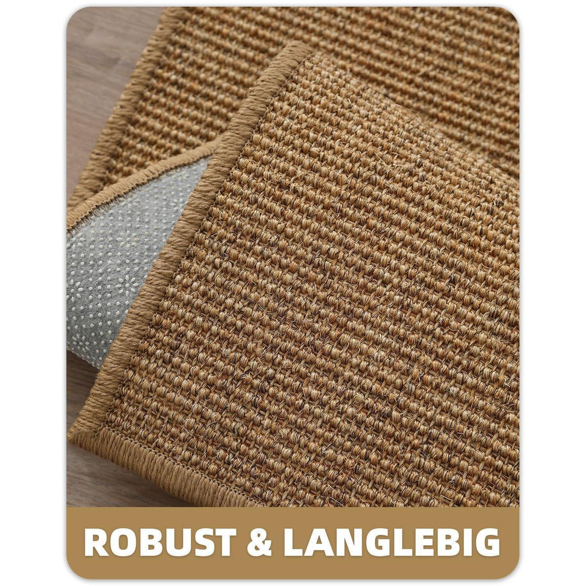 Handgewebte Jute Fußmatte 80x120cm - Rutschfest & Langlebig