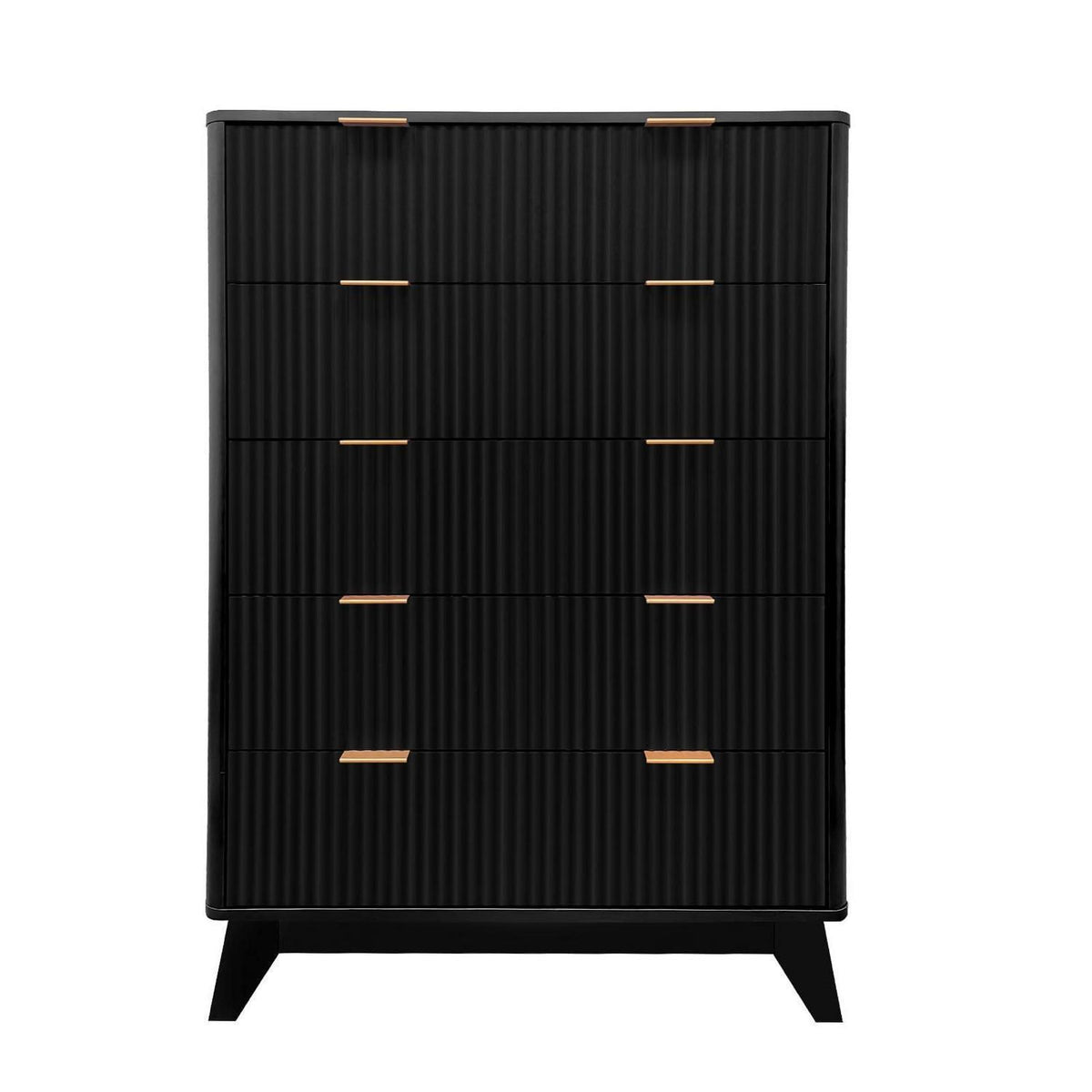 Schwarzes Sideboard mit 5 Schubladen – Modern & Viel Stauraum