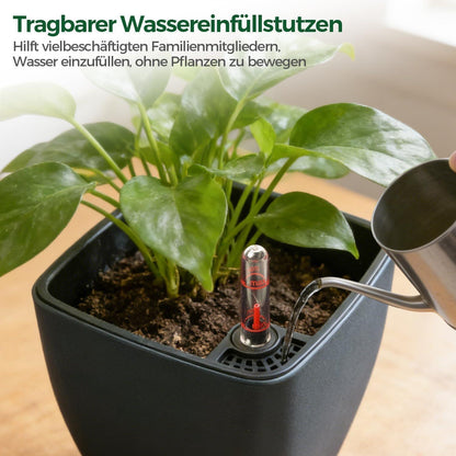 Selbstbewässerungstopf 17,5cm - Grau - 3er Set mit Wasseranzeige