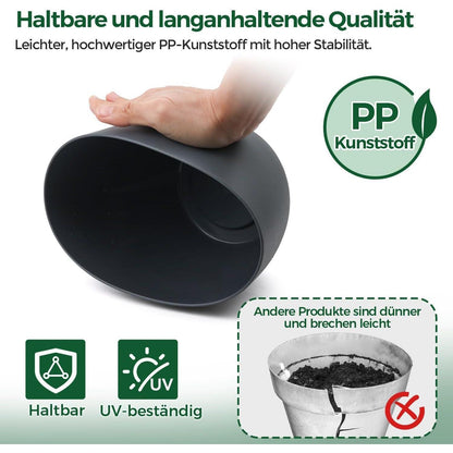 Selbstbewässerungstopf 20cm Grau mit Wasseranzeiger