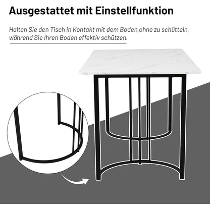 Essgruppe für 4 Personen – Küchentisch mit Samtstühlen Schwarz Weiß