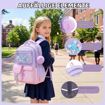 Schulrucksack Mädchen 1.-6. Klasse Rosa-Violett – Leicht & Ergonomisch