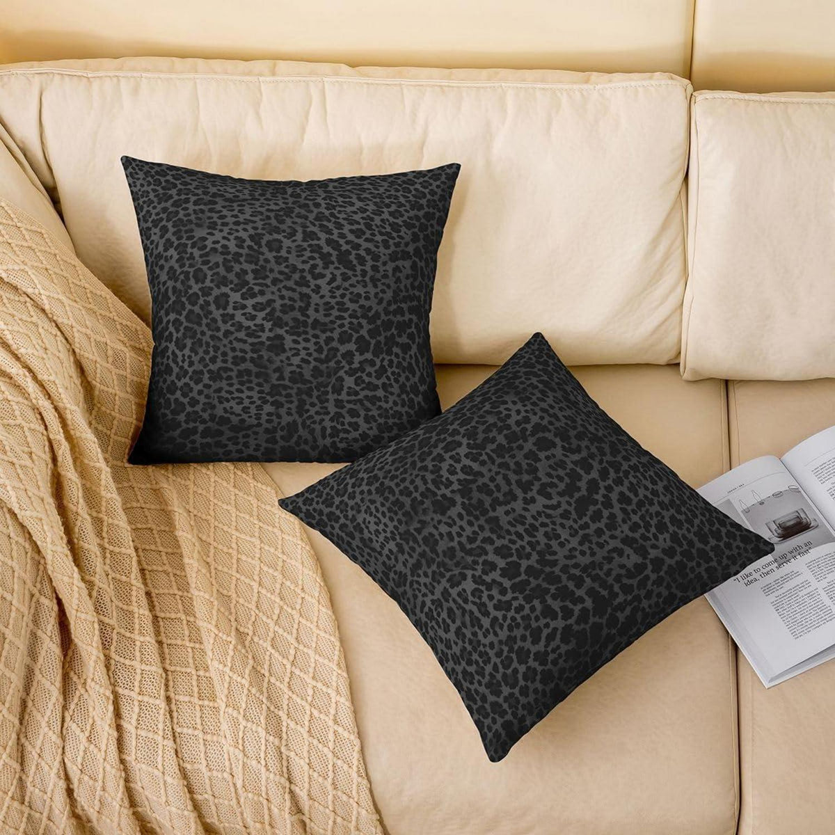 Gepard Kissenbezüge 45x45cm - 2er Set Tierprint Sofakissen
