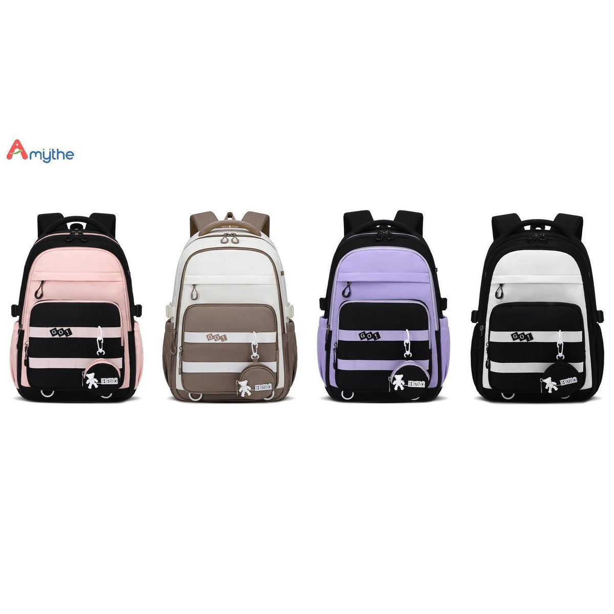 Schulrucksack Mädchen 3.-9. Klasse Schwarz-Lila | Trolley-Kompatibel & Wasserdicht