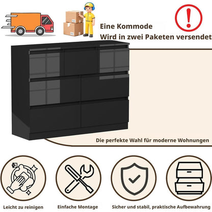 Weiße Kommode mit 6/7/8 Schubladen – Schlafzimmer Sideboard