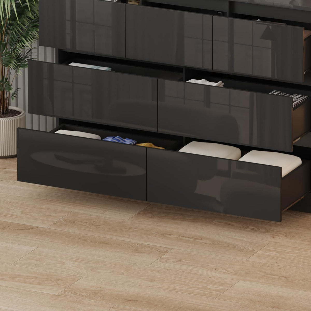 Weiße Kommode mit 6/7/8 Schubladen – Schlafzimmer Sideboard