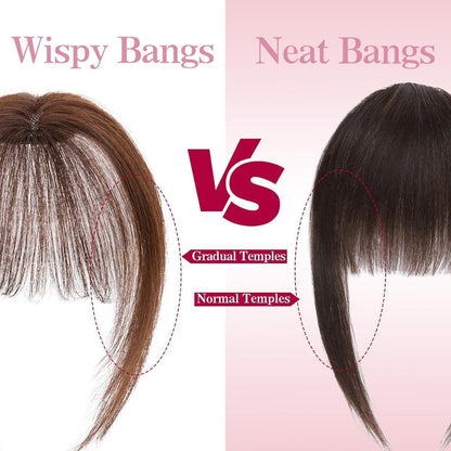 Clip-in Pony Echthaar Dunkelbraun – Wispy Bangs für Damen