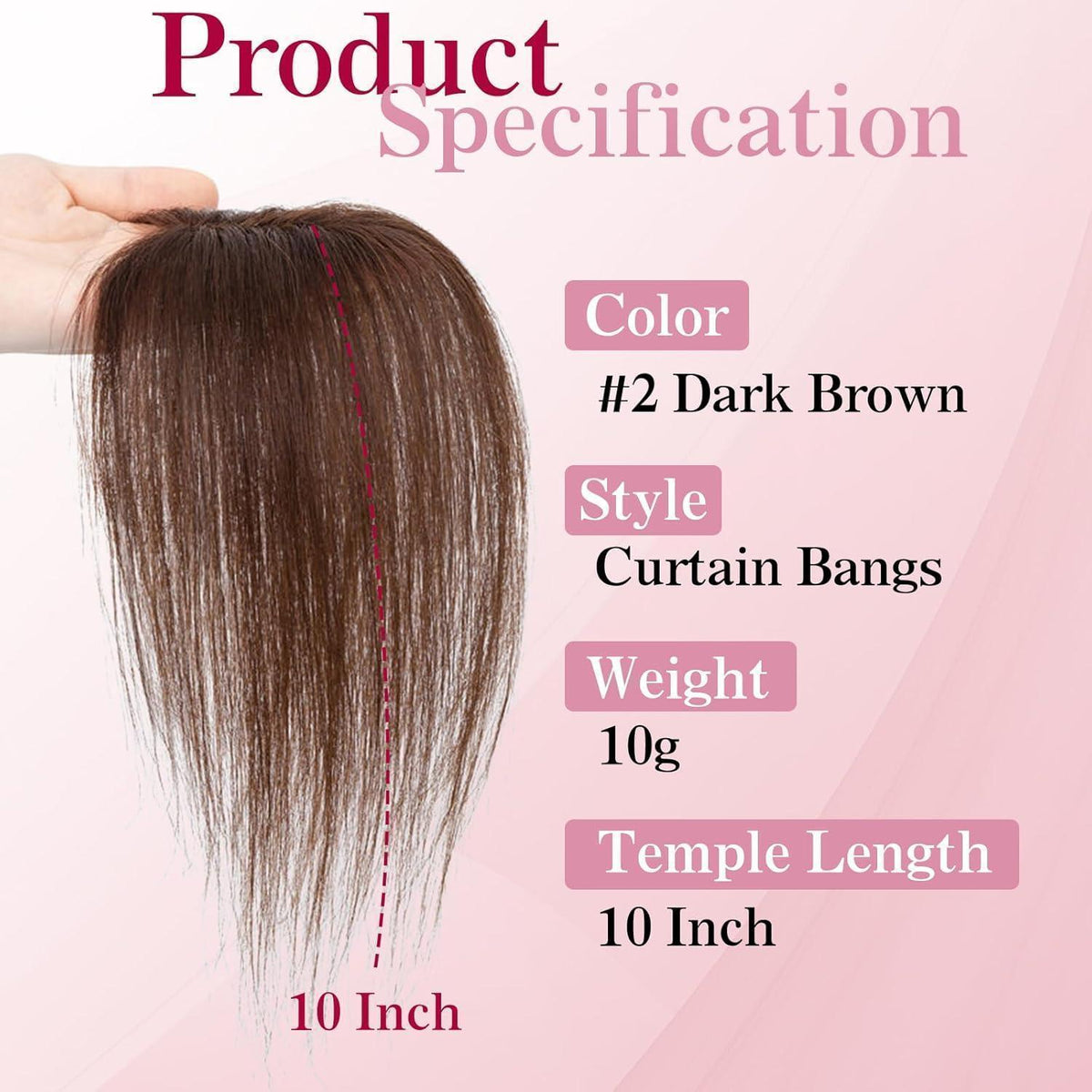 Clip-in Pony Echthaar – Dunkelbraun (10g)