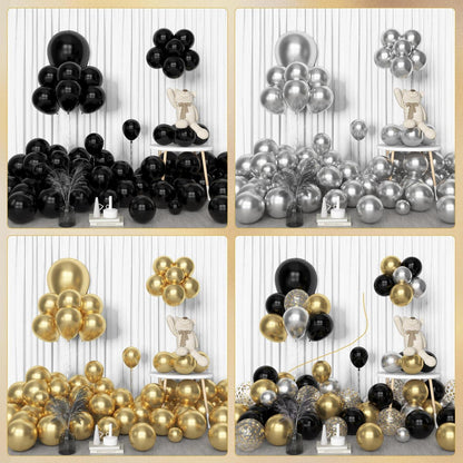 Schwarz Gold Ballons Girlande Set für Party & Deko