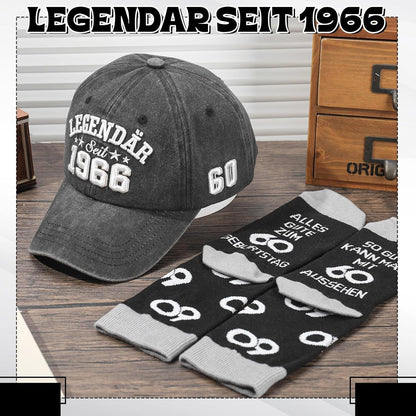 60. Geburtstag Geschenk für Mann: Kappe & Socken Set