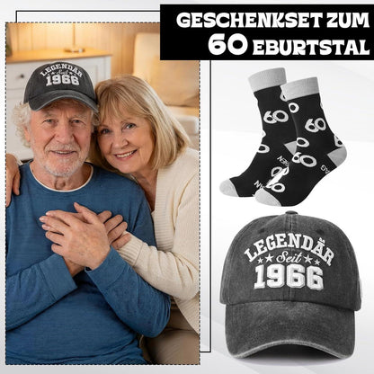 60. Geburtstag Geschenk für Mann: Kappe & Socken Set