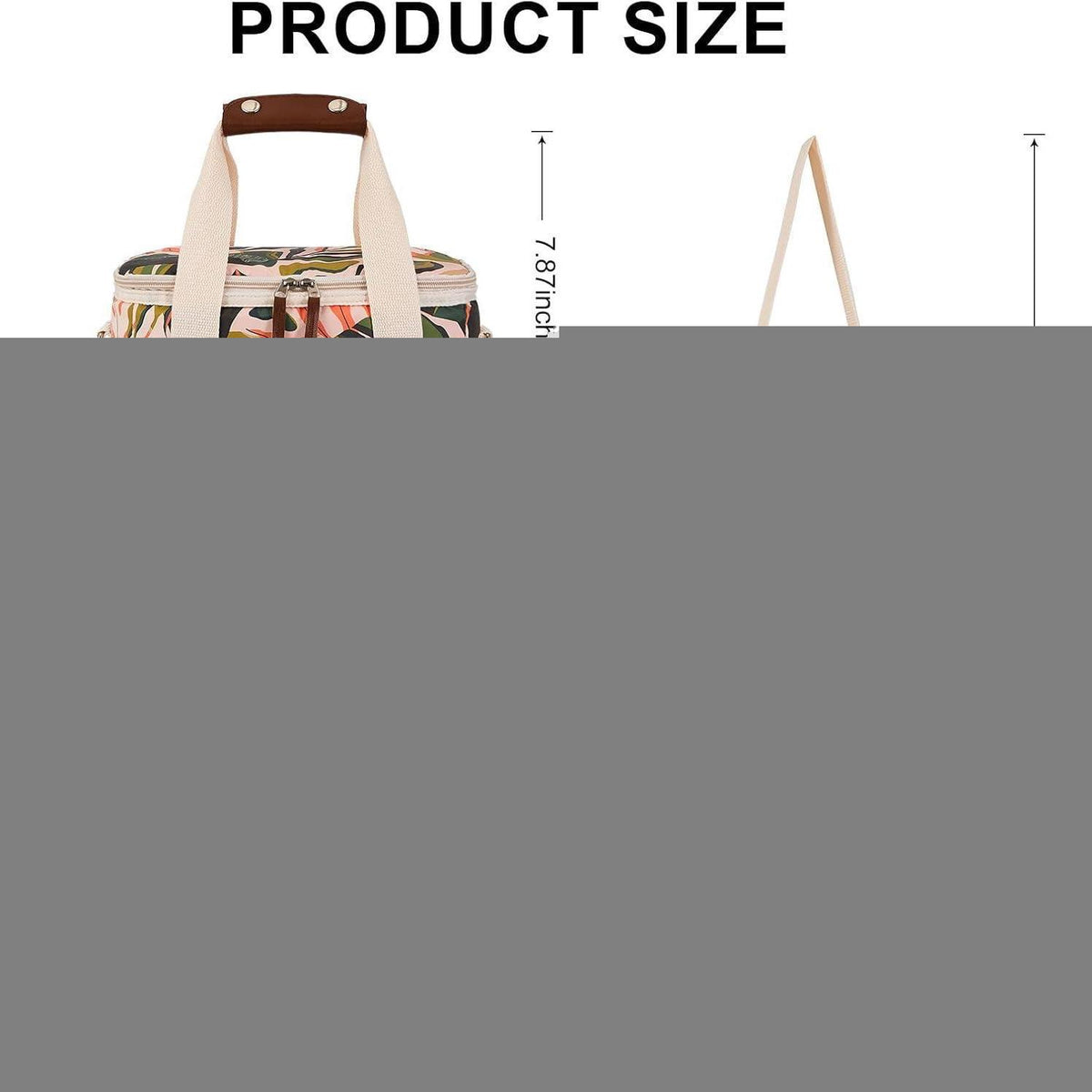 Isolierte Kühltasche 9L C-Grüne Blätter – Lunchtasche für Picknick & Büro
