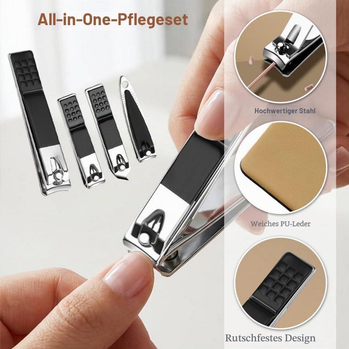 Maniküre Set 24-teilig Edelstahl – Nagelpflege Set mit Tasche