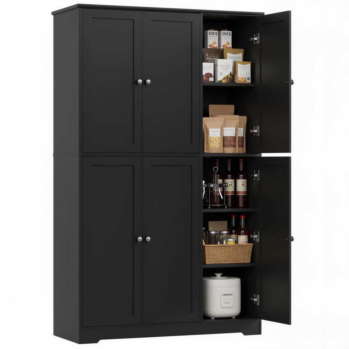 180 cm Küchenschrank mit 6 Türen & verstellbaren Böden