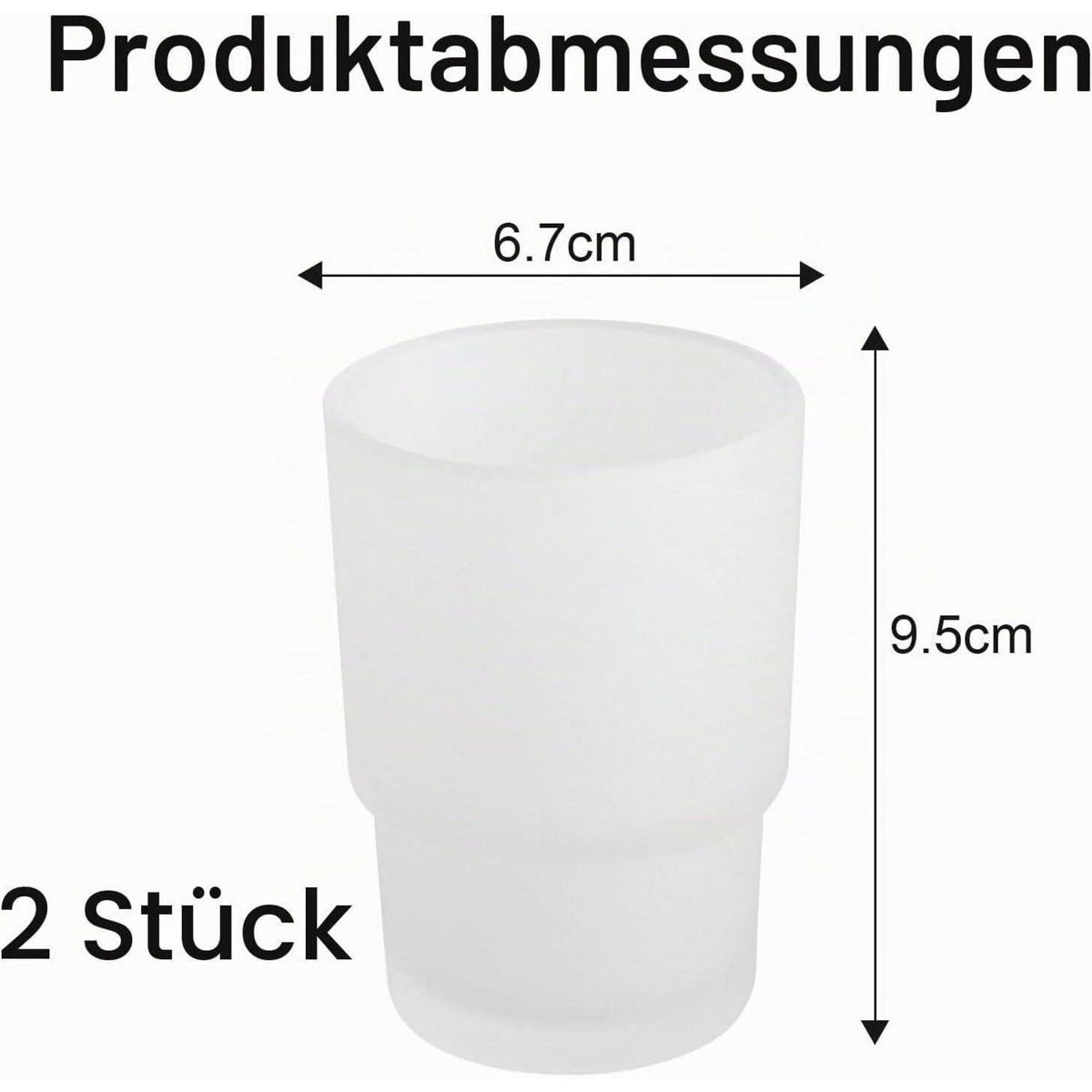 2er Set Glas Zahnputzbecher Mattiert – Zahnbürstenhalter