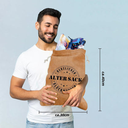 Geschenkset 40. Geburtstag Männer: Sack, Cap & Socken