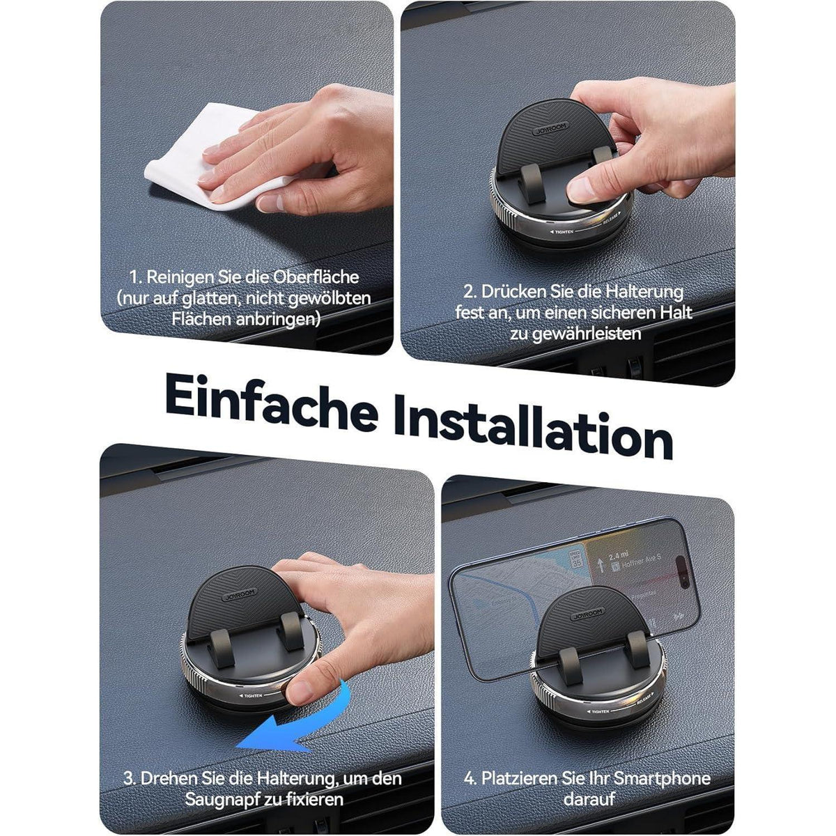 Handyhalterung Auto Armaturenbrett mit Gel & Saugnapf