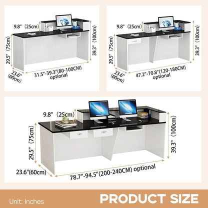 Moderne Empfangstheke | Rezeptionstresen Weiß 140x60x100cm