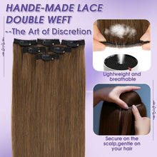 Echthaar Haarverlängerung Balayage Schokoladenbraun 25cm