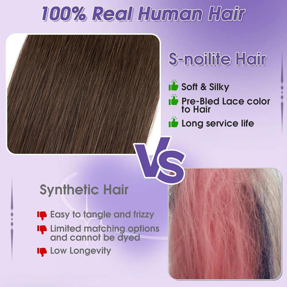 Echthaar Haarverlängerung Balayage Dunkelbraun 45cm