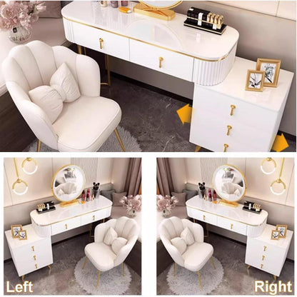 Rosa Schminktisch Set mit Spiegel & Hocker – 100cm