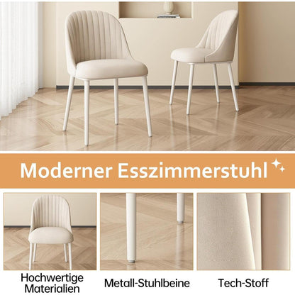 Samt Esszimmerstühle Set 2 | Modern & Bequem