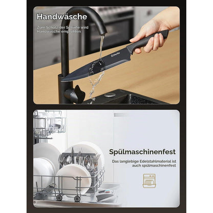 15-teiliges Edelstahl Messerblock Set – Scharf & Antihaftbeschichtet