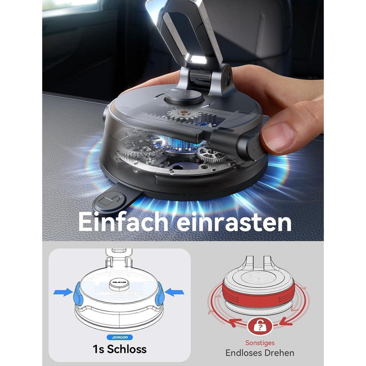 JOYROOM Magsafe Autohalterung Dreifach Faltbar & Vakuum