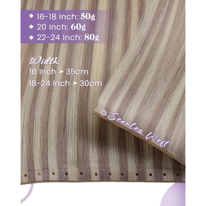Blond Highlight Echthaar Tressen – Sew-in Weft Extensions 45cm