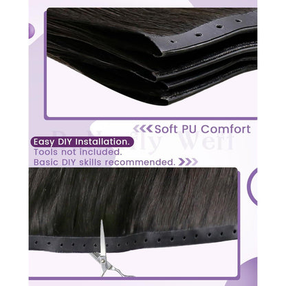 Echthaar Tressen Braun 50cm – Remy Sew-in Extensions