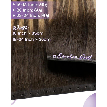 Echthaar Tressen Braun 50cm – Zum Einnähen & Natürliche Verlängerung