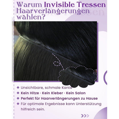 Echthaar Tressen Braun 55cm – Butterfly Weft Extensions
