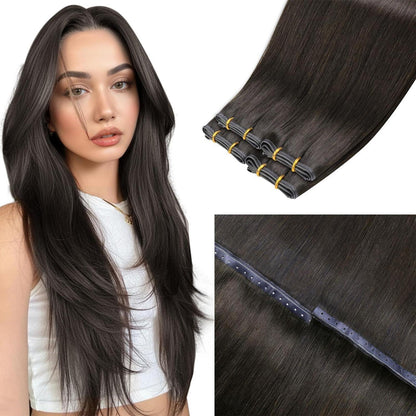 Echthaar Tressen Braun 60cm – Salonqualität & Volumen