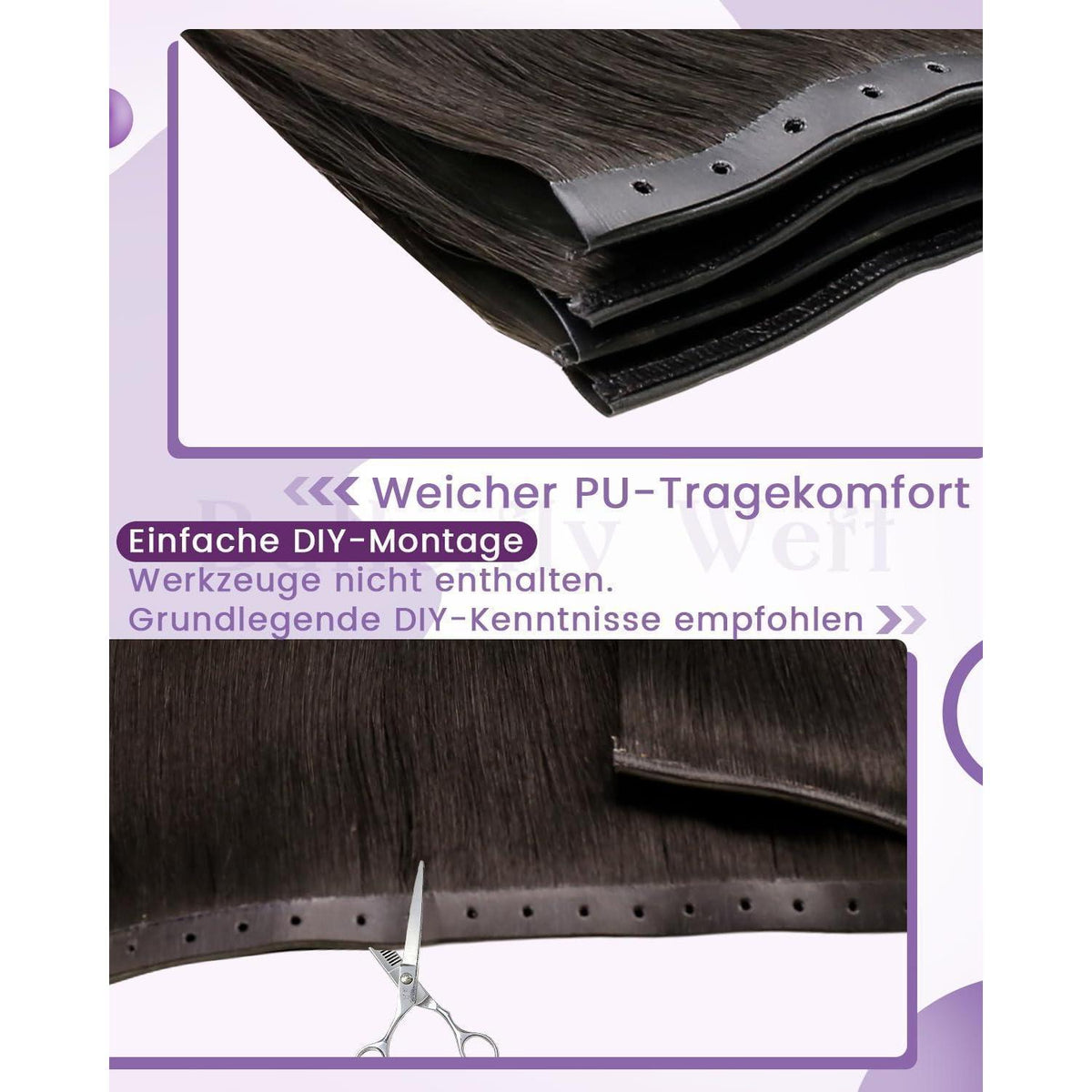 Echthaar Tressen Braun 60cm – Salonqualität & Volumen