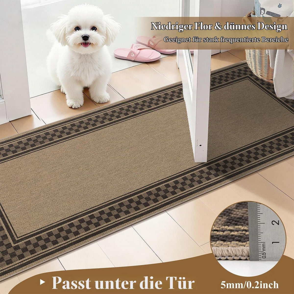 Jute Optik Läufer 80x200 cm – Rutschfest & Pflegeleicht