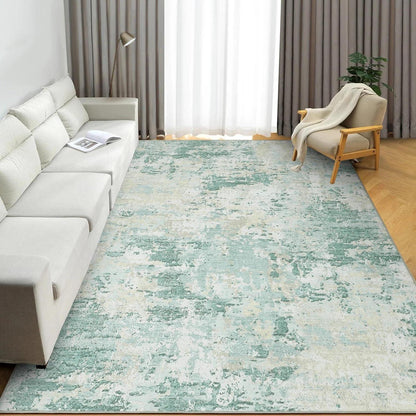 Abstrakter Teppich Grün 160x230 cm – Waschbar & Rutschfest