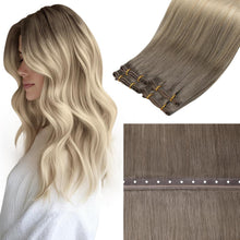 Echthaar Tressen Ombre Blond Balayage 40cm