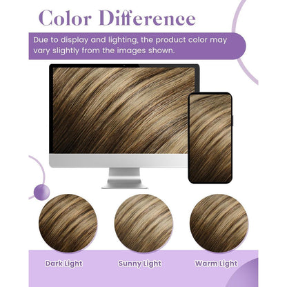 Echthaar Tressen Braun Balayage Ombre 45cm - Remy Weft