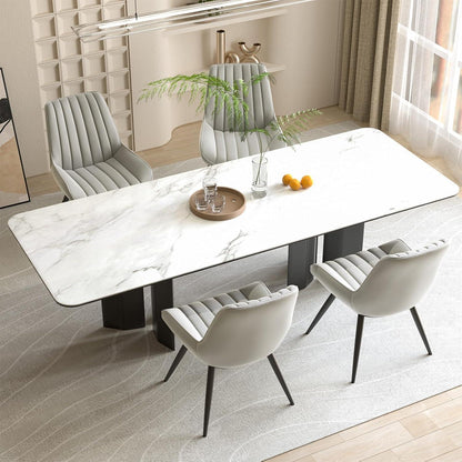 Esszimmerstühle 8er Set Grau | Polsterstühle mit Sitzkissen