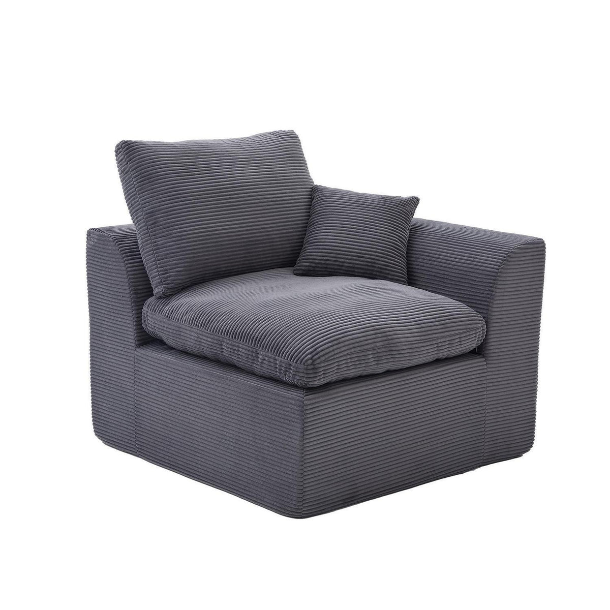 Compressed Sofa Einzelsitzer Cordstoff - Dunkelgrau & Kombinierbar