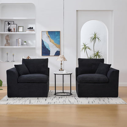 Compressed Cordstoff Sofa Schwarz – Flexibel als 1er oder 2er