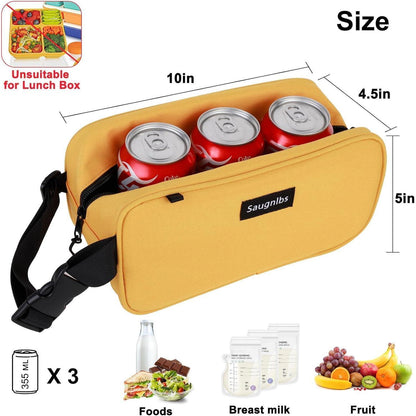 Mini Kühltasche mit Kühlakkus – Gelbe Isolier Lunch Tasche
