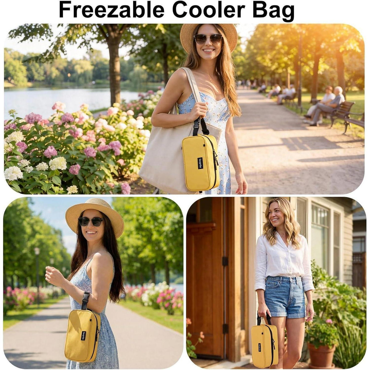 Mini Kühltasche mit Kühlakkus – Gelbe Isolier Lunch Tasche