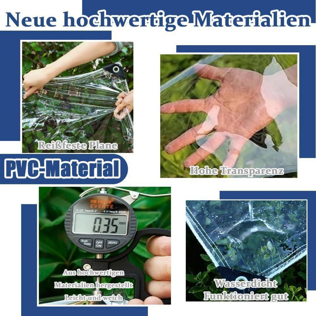 Transparente Plane 3x2m mit Ösen – Wasserdicht & Reißfest