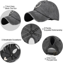 Pferdeschwanz Baseball Cap Herz Stickerei Damen Verstellbar