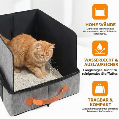 Zusammenklappbare Katzentoilette – Tragbar für Reisen & Camping