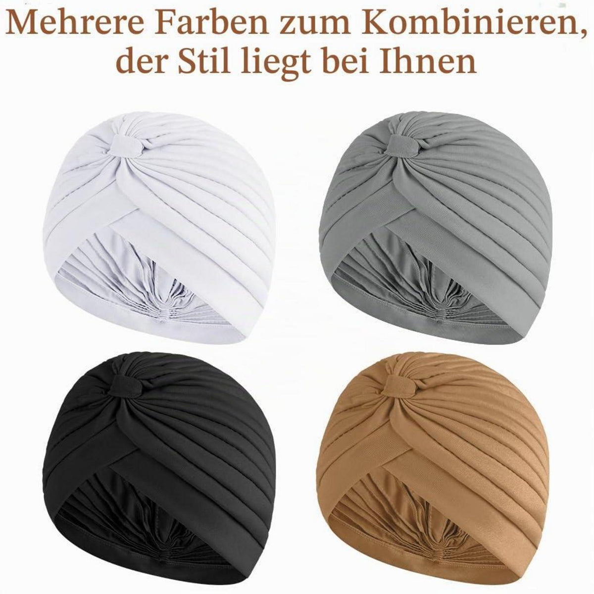 Chemo Hut Damen vorgebunden mit Knoten, weich und atmungsaktiv